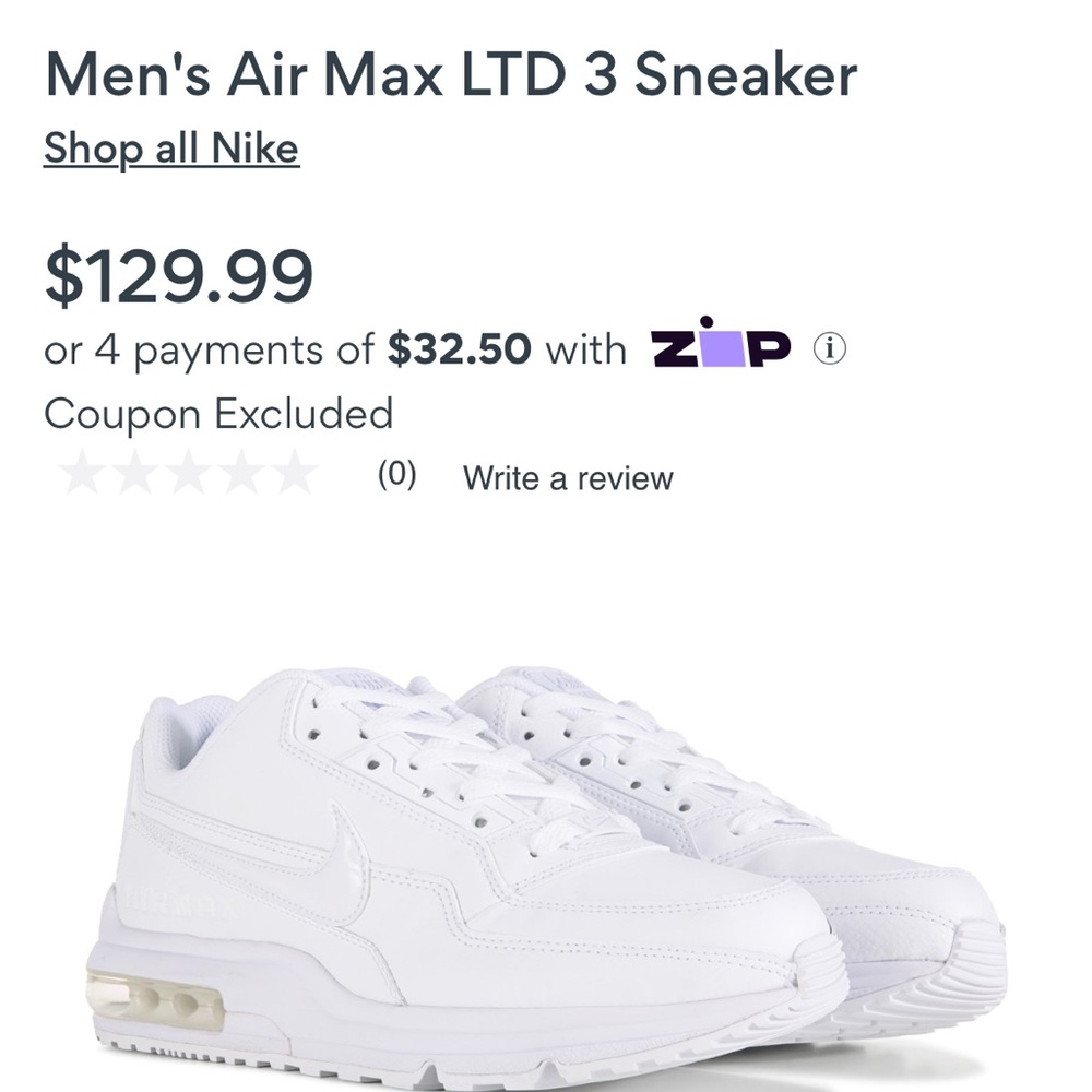 Men's Nike Air Max LTD 3 Sneaker size 9